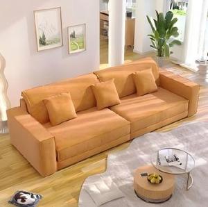 Modern Fabric 3-Seater Sofa With Cushion Back And Square Arms Living Room Furniture - Product Image 2