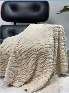 Fluffy Mềm Ấm Đàn Hồi Spandex Thỏ Lông Chăn Sang Trọng Mùa Đông Ném Chăn Ruched Faux Lông Mùa Đông Chồn Chăn - Product Image 5
