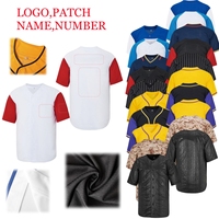 Jersey Baseball Kasual Putih dengan Lengan Merah untuk Latihan, Bordir Custom, Sablon, Grosir, Kemeja Softball Kancing Depan