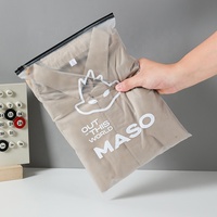 Sac en plastique à fermeture éclair personnalisé avec logo givré pour vêtements, cosmétiques, maillots de bain, pochette à fermeture éclair