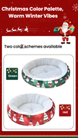 Lit pour animaux de compagnie en peluche motif flocon de neige, idéal pour Noël, pour chien et chat, maison chaude d'hiver, cadeau de fête, vente en gros, approvisionnement en vrac