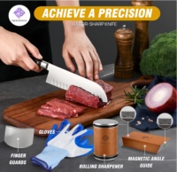 Aiguiseur de couteaux multi-angle portable avec disques de grain #3000-#10000, protège-doigts et sac de voyage pour chefs
