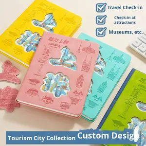 Étudiant de l'école <span class=keywords><strong>pas</strong></span> <span class=keywords><strong>cher</strong></span> personnalisé créatif timbre livre de grande valeur en cuir vierge cahier imprimé Style réfrigérateur aimant planificateur - Product Image 3