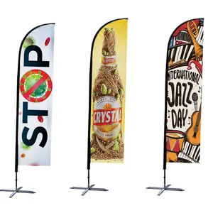 outdoor feather teardrop fiberglass beach flag pole banners for Advertising exhibition event