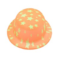 Chapeau bob en plastique néon SOLPOP pour enfants, gangster, adulte, festival, fête, accessoire de tête, fête de vacances, casquette en PVC imprimée