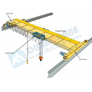 15 톤 16 톤 유럽 스타일 싱글 거더 빔 브리지 전기 오버 헤드 여행 크레인