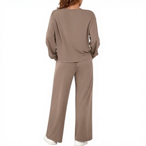 Ensemble deux pièces décontracté pour femme WARPRO INDUSTRY – Haut à manches longues confortable en Spandex/Coton, coupe ample - Product Image 3
