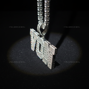 Colgante de Letra VON de Plata 925 Chapado en Oro con Moissanita, Joyería de Alfabeto, Regalo, Collar, Amuleto - Product Image 4