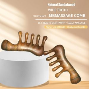 Herramienta Gua Sha de Madera Natural con <span class=keywords><strong>Mango</strong></span>, Peine Masajeador para Cabeza, Espalda, Cuello, Hombros y Piernas, Regalo para el Cuidado Personal - Product Image 4