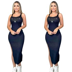 Vestidos Largos Personalizados con Logotipo para Mujer, Vestido Maxi Casual con Costuras Sólidas, Vestido Ajustado sin Mangas al por Mayor - Product Image 3