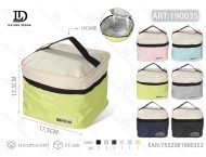 Color Block 600D Cube Shaped Handheld Cooler Bag Insulated Food Storage Outdoor Use - Product Image 1