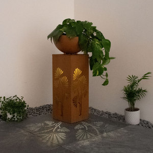 Lámpara Decorativa para Jardín, Postes de Iluminación Corten, Caja de Luz Metálica Moderna para Interiores o Exteriores - Product Image 6