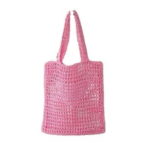 Sac à bandoulière portable pour femme, nouvelle mode estivale, sac en paille tressé avec lettres brodées, sac de plage tissé à la main - Product Image 5