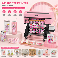 Printer UV DTF Industri 24" I3200 Head Cup Wrap Transfers Roll to Roll UV DTF Sticker Printing Eksklusif Pink Langsung dari Pabrik