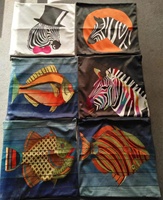 Sarung Bantal 18x18 Inci Motif Geometris Gaya Amerika Modern Penutup Ritsleting Dekorasi Rumah Pantai Kustom