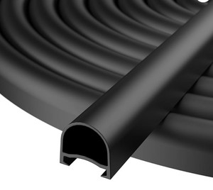 Joint d'étanchéité pour glissière de camping-car TPE 40 pieds, noir, étanche, remplacement pour camping-cars, caravanes et remorques à 5 roues, en forme de D - Product Image 1