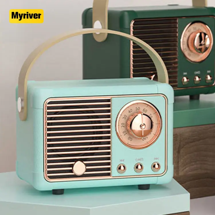 Myriver Speaker Kayu Murni Kustom Langsung Pabrik Radio Speaker Walnut Kecil Kualitas Tinggi dengan Slot Kartu Sd Antarmuka Usb