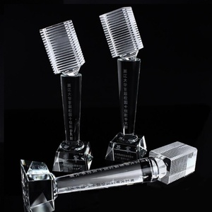 Oneway Wholesale Transparency Crystal Award Cup Custom Creative Crystal Microphone <b>Music</b> Trophy - Product Image 2