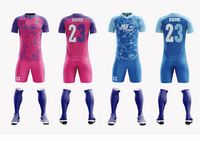 Conjuntos de Uniformes de Fútbol Unisex para Adultos, Camisetas de Entrenamiento Personalizadas, Transpirables, de Secado Rápido, 100% Poliéster, Manga Corta, Estampadas