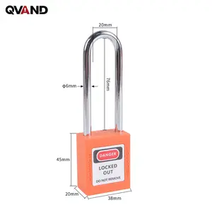 OSHA-compliant Safety LOTO Padlock With 76mm Steel Long Shackle Master Key Industrial Lockout-Tagout Industrial Safety Padlock