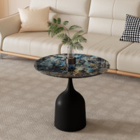 Ensemble de tables basses en pierre microcristalline translucide de design italien pour le salon, table d'appoint moderne minimaliste