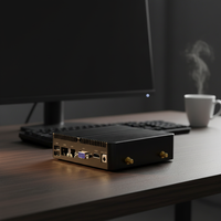 Mini PC Industrial N2840 con Doble Red y Doble Puerto Serial J1900, Bajo Consumo, Linux Comercial Ubuntu, Computadora Integrada sin Ventilador RS458/232