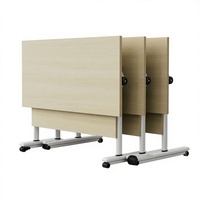 Conjunto de Mesa de Conferencia Comercial Modular de Acero Inoxidable, Plegable, Móvil, con Separador, Forma Oblonga, Diseño Moderno