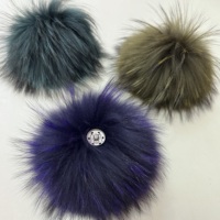 Echte Fell-Pompons 15cm DIY Waschbärfell Pompons Bälle Natürliche Fellbommeln für Hüte Taschen Schuhe Accessoires