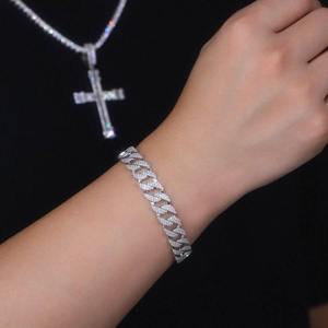 Hip Hop <b>925</b> <b>Sterling</b> <b>Silver</b> <b>Bracelet</b> with Moissanite Round Brilliant Cut Street Style Fashion Jewellery Daily Wear Statement - Product Image 4