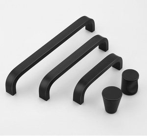 GQK Minimalist <b>Black</b> Aluminium Alloy <b>Cabinet</b> Bar <b>Handle</b> Set for <b>Kitchen</b> Furniture Hardware Durable Design 27-35mm - Product Image 3