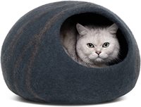 Maison pour chat en feutre de laine de qualité supérieure, faite à la main, confortable, lit-caverne pour chats, chatons et petits chiens, abri pour animaux de compagnie naturel et chaud pour toutes les saisons
