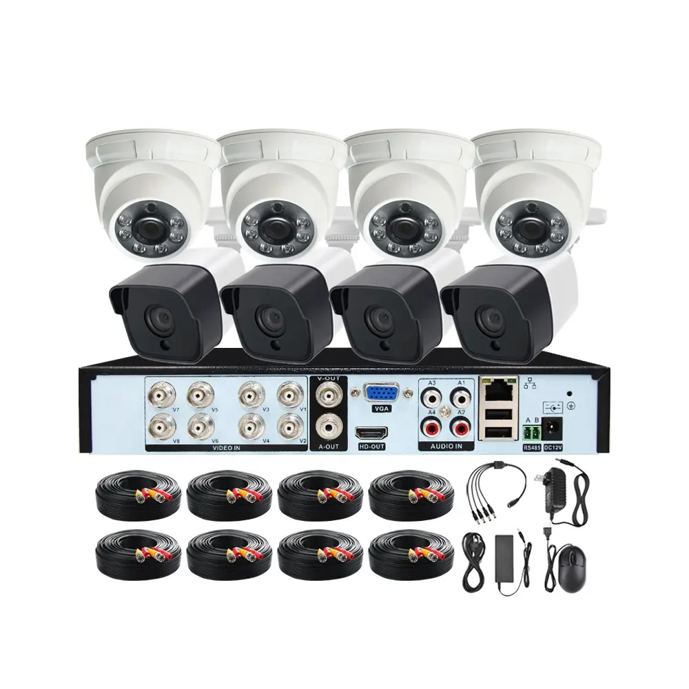 6 8 Kanal 8CH AHD DVR Kit 2 MP 1080P Full HD Analog Kamera-Set All-in-One DVR XVR Recorder CCTV Kamerasystem für Heimsicherheit