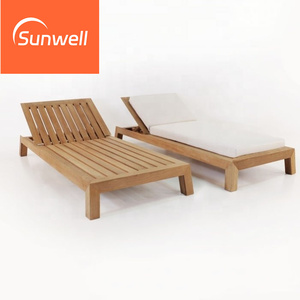 Conjuntos de Muebles de Balcón para Exteriores, Tumbonas de Madera de Teca Impermeables, Sillas de Descanso <span class=keywords><strong>con</strong></span> Cojines Impermeables de la Mejor Calidad - Product Image 2