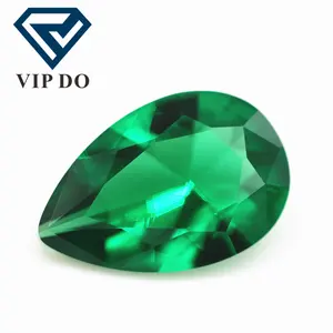 Pedras preciosas 3*5mm-13*18mm, pedras verdes esmeralda, nano pedras soltas, formato de pear, verde, nano cristal, pedras verdes artificiais