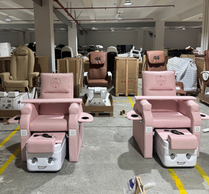 Sillón de Pedicura Rosa, Spa Eléctrico para Pies, Sillón Reclinable para Salón de Uñas, Respaldo Ajustable, Lámpara LED de 7 Colores - Product Image 4