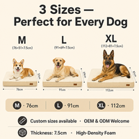 Tapis de lit réversible pour chien, chaud en sherpa et frais en Oxford, orthopédique, rembourrage en mousse écologique, housse amovible, toutes saisons, OEM