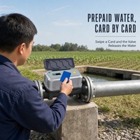 Compteur d'eau ultrasonique intégré avec vanne, protection IP68, alimenté par énergie solaire pour l'irrigation et la surveillance des eaux souterraines