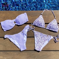 Bikini personnalisé d'usine, vêtements de plage à épaules dénudées, maillot de bain bikini sexy, maillots de bain personnalisés
