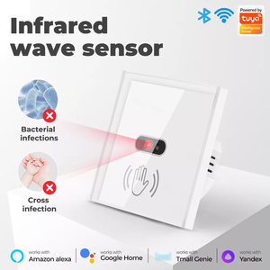 WIFI Tuya Alexa Google Home Smart IR Wall <b>Light</b> <b>Switch</b> No Need Touch Wave Infrared <b>Sensor</b> Lamp Neutral Wire US Glass on Off - Product Image 3