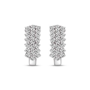 Boucles d'oreilles créoles classiques en diamant de laboratoire taille ronde pour femme, couleur VVS VS EF, en argent sterling 925, or 10KT 14KT 18KT, tendance - Product Image 5