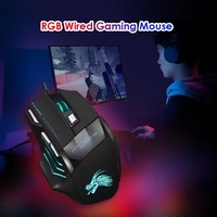 Souris de jeu X3 Souris de jeu filaire à positionnement optique USB 7D avec lumière RVB DPI5500 Réglage à quatre vitesses pour ordinateurs de jeu