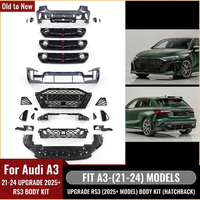 Kit de Parachoques Delantero y Trasero Estilo RS3 8Y PA para Audi A3 S3 2020-2024 a 2025+ con Rejilla Difusora, Hatchback Sedán