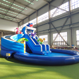 WINSUN Shark Theme <b>Inflatable</b> <b>Water</b> <b>Slide</b> Large Pool Dual Lane Outdoor <b>Water</b> Park for Kids and Adults Backyard Party Fun - Product Image 3