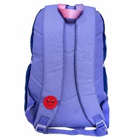 Ensemble de sacs à dos tendance 2 pièces bleu et violet pour étudiants avec logo souriant mignon, sac d'école à la mode avec pochette à lunch assortie