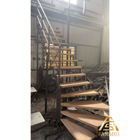 Plaques d'escalier double face en acier inoxydable brossé, pour installation de marches flottantes, supports cachés pour escaliers