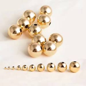 Cuentas espaciadoras de latón chapado en oro de 14K que no se deslustran, de 3mm y 4mm, para la fabricación de prendas, accesorios de joyería DIY, modelo SH5-T002 - Product Image 2