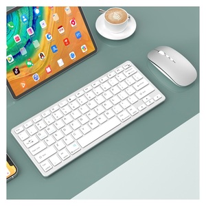 Sıcak satış ince 3 modları Bluetooth 2.4G şarj edilebilir kablosuz Mini klavye Mouse Combos Tablet PC cep telefonu için setleri - Product Image 1