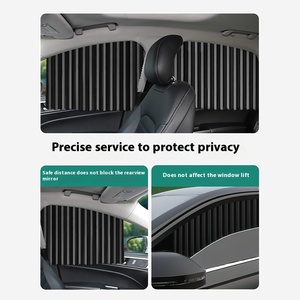 ม่านบังแดดรถยนต์ไนลอนพีวีซีแบบยืดหดได้พร้อมรางแม่เหล็กภายในรถเข็นม่านหน้าต่างด้านข้างฉนวนกันความร้อนสำหรับเด็ก - Product Image 4