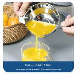Exprimidor Manual de Cítricos, Limón, Naranja y Pomelo, Exprimidor Manual de Acero Inoxidable 304, Prensa Giratoria, Apto para Lavavajillas - Product Image 6