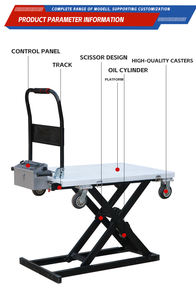 गोदाम के लिए पोर्टेबल इलेक्ट्रिक चालित कार्गो लिफ्ट सेलफ्लोडिंग हैंड कार्ट्स और ट्रॉली - Product Image 2